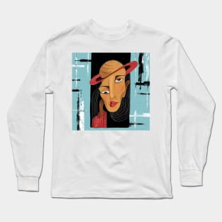 Lady traveling on space Long Sleeve T-Shirt